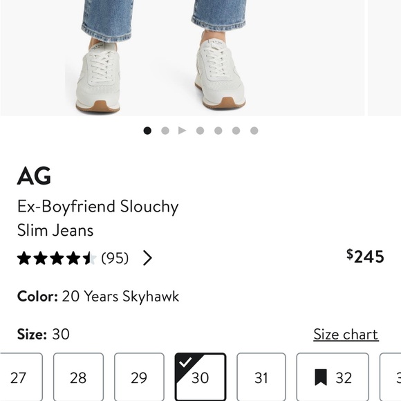 AG Ex Boyfriend Slouchy I’m Distressed Jeans Size 30 - Picture 8 of 8